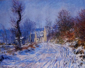 地味なシーン Painting - 冬のジヴェルニーへの道 クロード・モネの風景